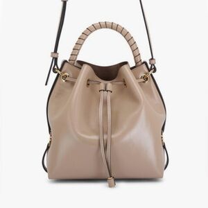 RARE Authentic Chloe Marcie Bucket Bag in deep beige leather
